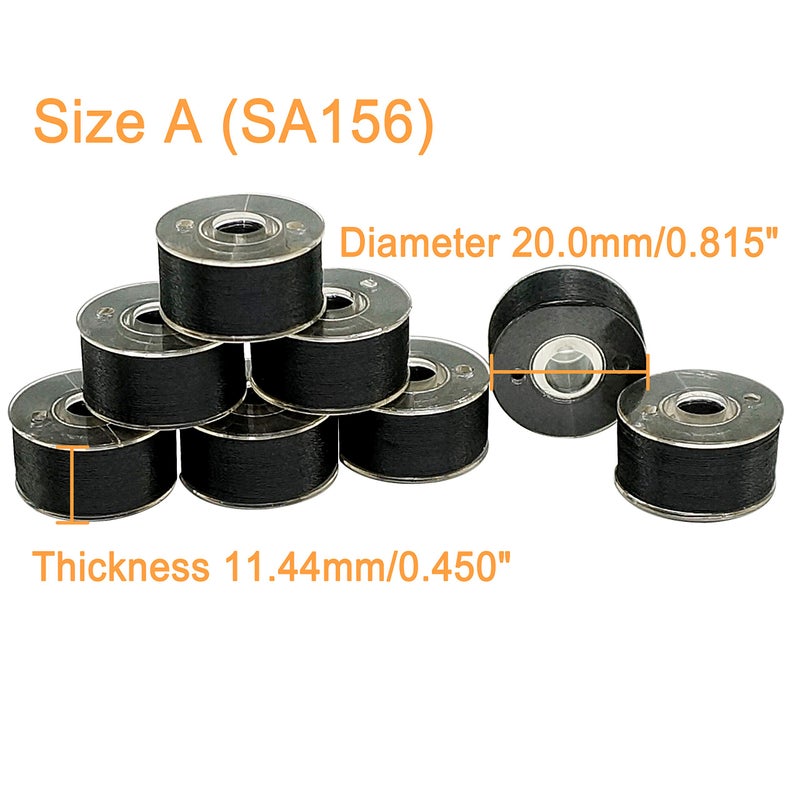New brothread 25pcs Black 70D/2 (60WT) Prewound Bobbin Thread Plastic Size A SA156 for Embroidery and Sewing Machines DIY Embroidery Thread Sewing Thread - Image 3